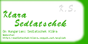 klara sedlatschek business card