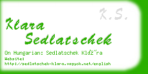 klara sedlatschek business card